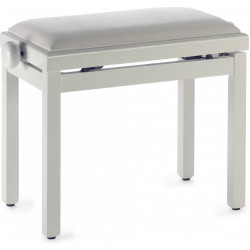 Banquette Piano Stagg PB39 couleur blanc perle brillant avec pelote en velours blanc