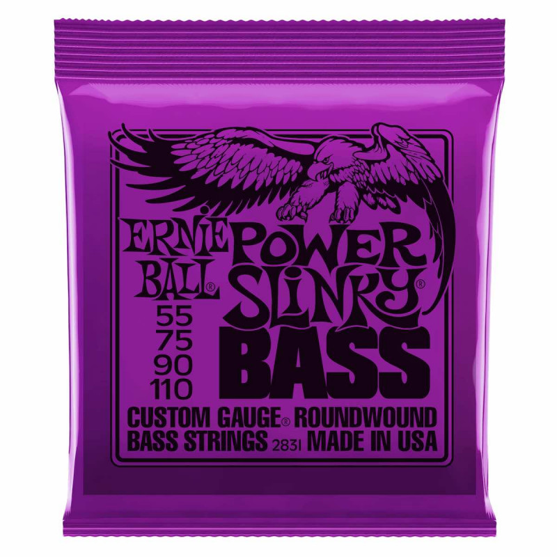 Ernie Ball Power Slinky  Bass 55-110 - Jeu de cordes guitare basse - P02831