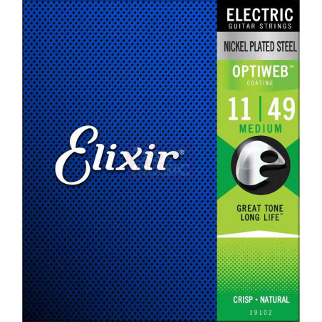 Elixir Optiweb 19102 - Jeu de cordes guitare électrique 11-49