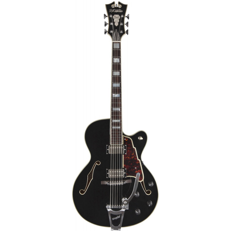 D'Angelico Excel 175 noire EX175BLK - Guitare électrique demi caisse (+ étui)