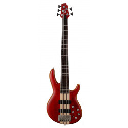 Cort Artisan A5 plus FMMH - Rouge cerise pores ouverts - Guitare basse 5 cordes