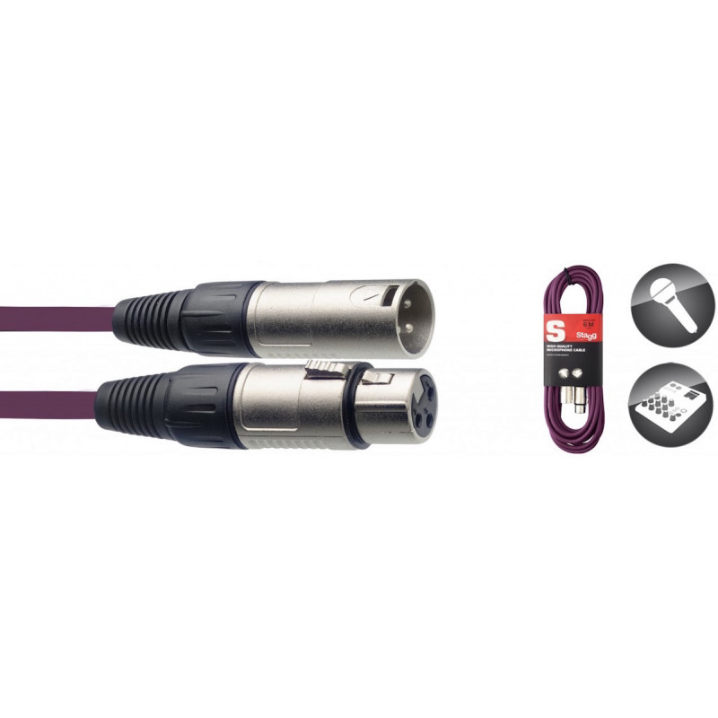 Stagg SMC6 CPP - Câble Microphone XLR - 6 mètres violet