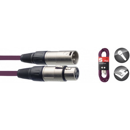 Stagg SMC6 CPP - Câble Microphone XLR - 6 mètres violet