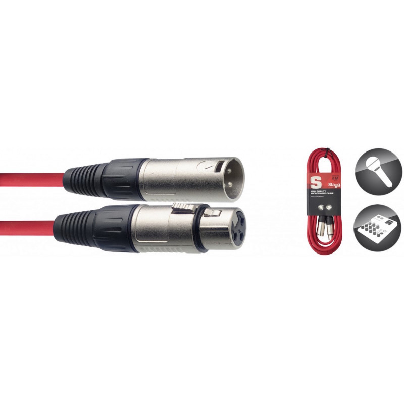 Stagg SMC6 CRD - Câble Microphone XLR - 6 mètres rouge