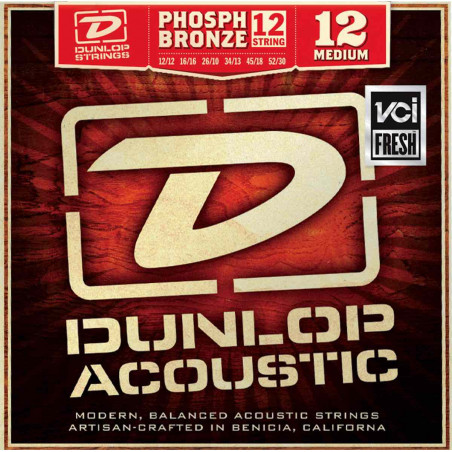 Dunlop DAP1252J médium - Jeu de Cordes guitare acoustique 12 cordes