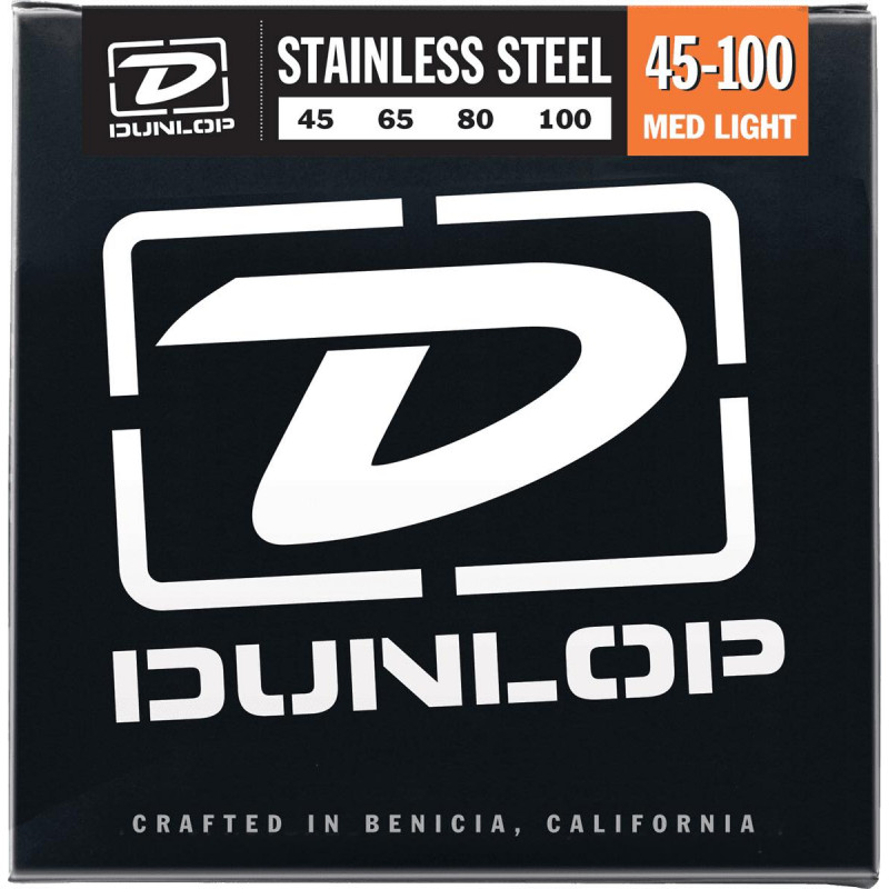 Dunlop DBS45100 Stainless Steel Medium light 45-100 - Jeu cordes guitare basse
