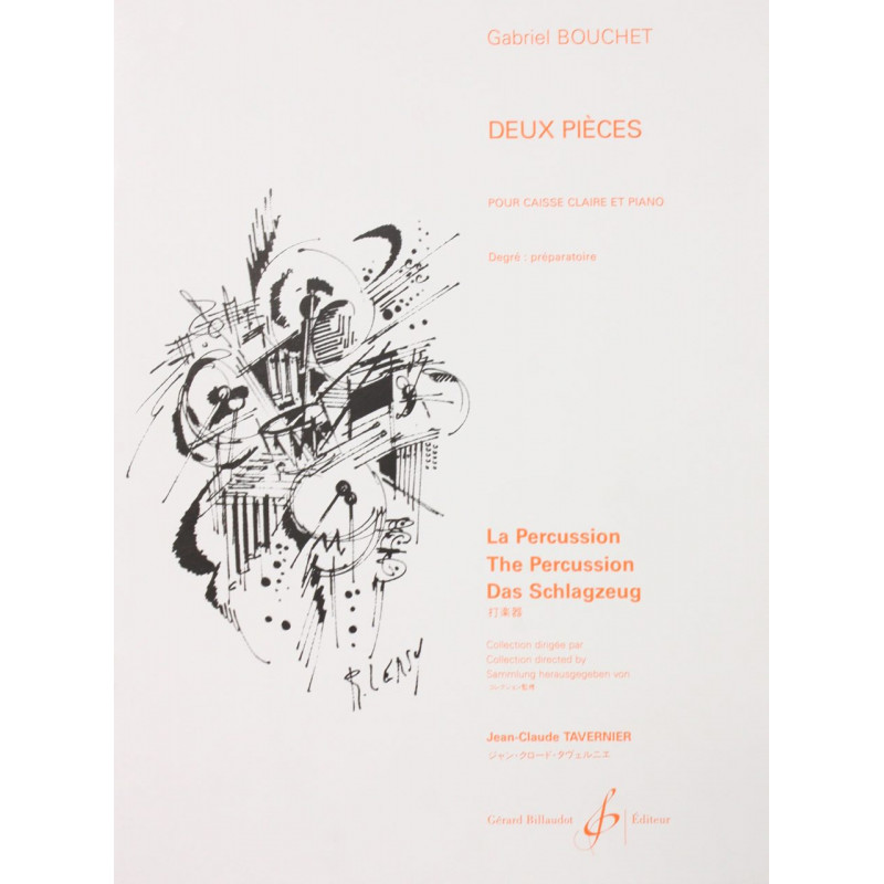 Deux Pieces Pour Caisse Claire Et Piano - Gabriel Bouchet - collection La Percussion