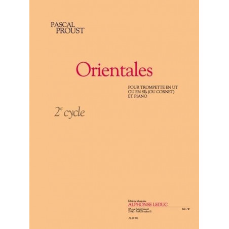 Orientales - Pascal Proust - Trompette et Piano