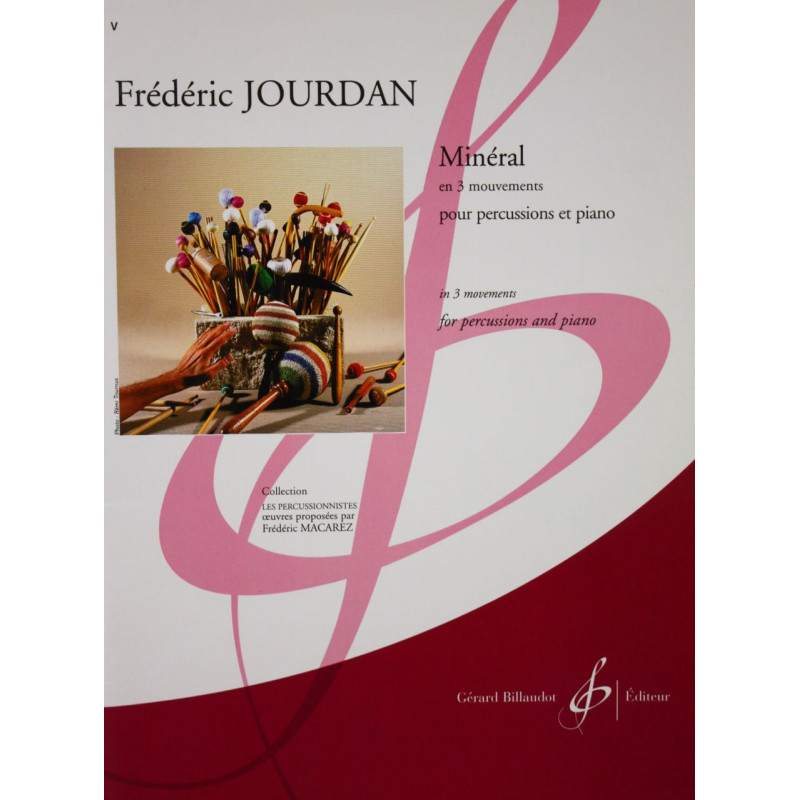 Minéral en 3 mouvements - Frédéric Jourdan - pour percussions et piano
