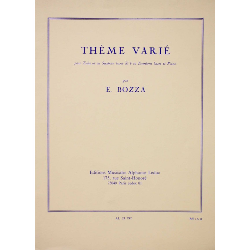 Thème varié - E. Bozza - Tuba, Saxhorn basse, trombone basse