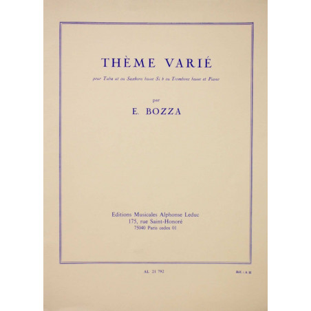 Thème varié - E. Bozza - Tuba, Saxhorn basse, trombone basse
