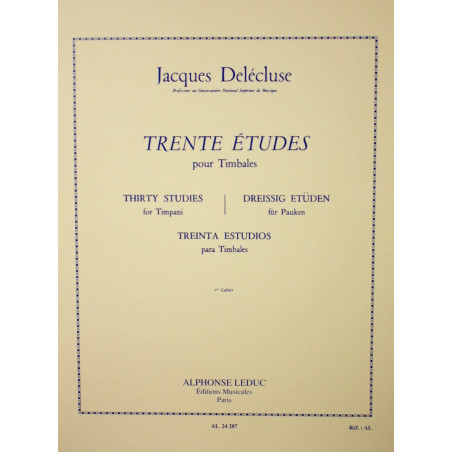 30 études pour Timbales - Jacques Delécluse - Cahier 1
