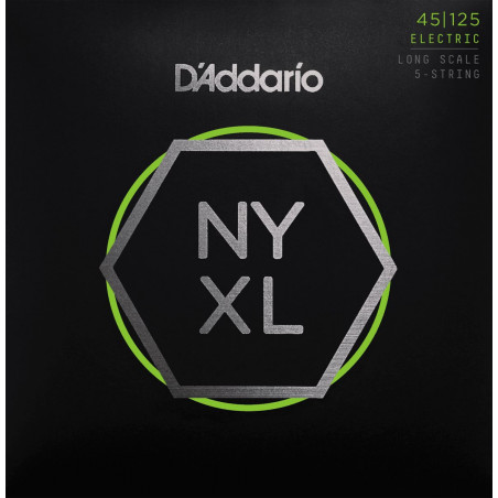 D'Addario NYXL45125 - Super Long Scale 45-125 - Jeu de cordes guitare basse