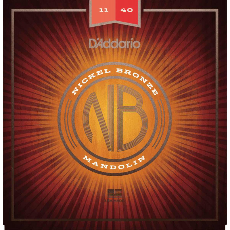 D'Addario NBM1140 médium 11-40 - Jeu de 8 cordes pour mandoline