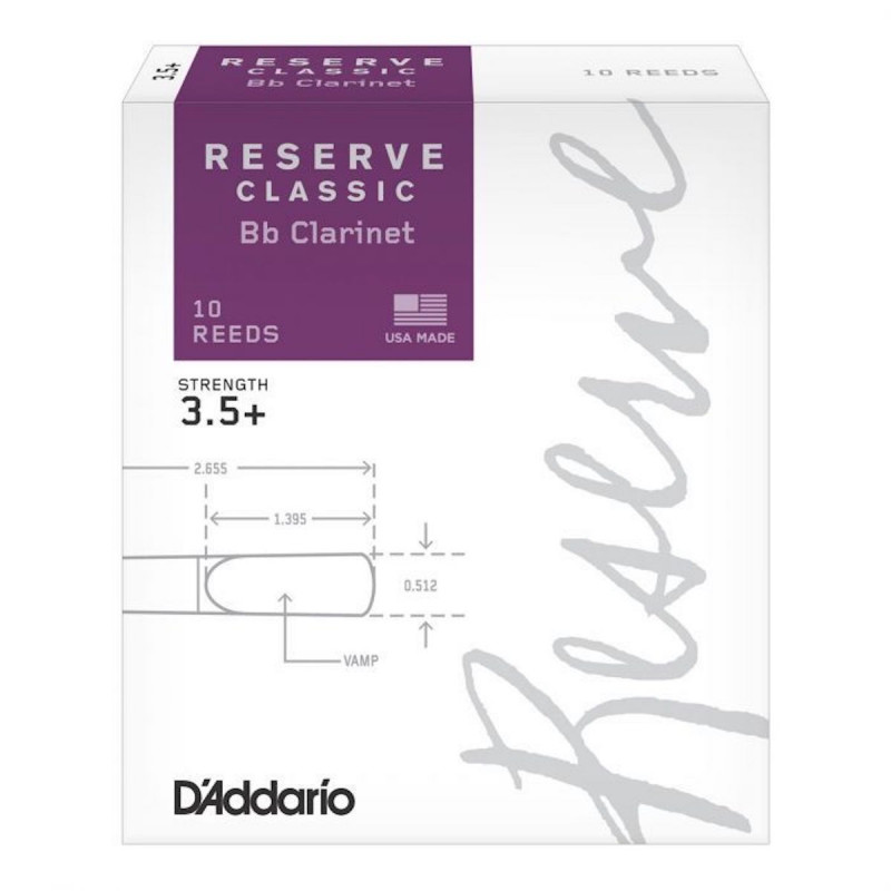 D'addario DCT10355 - Anches clarinette Sib Force 3.5+ Reserve Classic