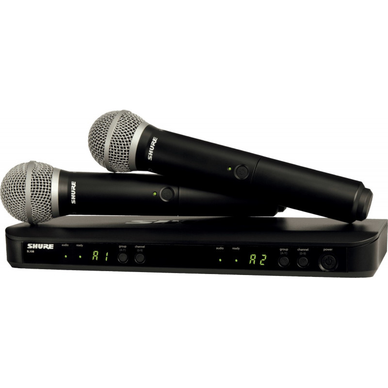 Shure BLX288E PG58 bande M17 - Système HF avec 2 micros mains Shure BLX288E PG58 bande M17 - Système HF avec 2 micros mains