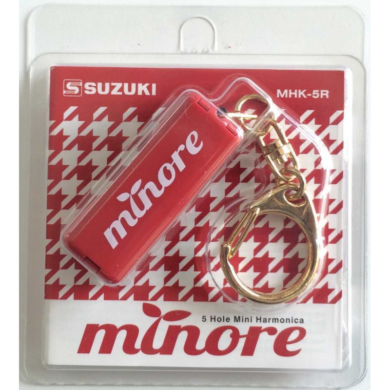 Porte clé harmonica mineur - Suzuki MHK-5R - rouge