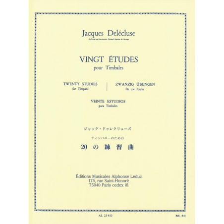 20 Études pour Timbales - Jacques Delécluse