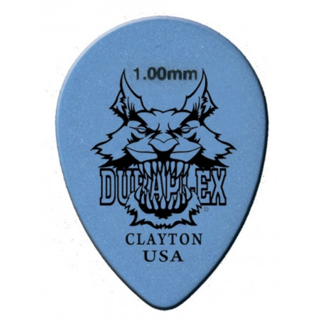 Médiator Clayton Durablex 1,00 mm - bleu - forme teardrop