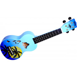 Mahalo MD1HABUB - Ukulele Soprano  Finition Îles Hawaï Bleu Brillant + Housse