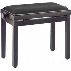 Banquette Piano Stagg PB39 palissandre mat, avec pelote en velours lisse noir