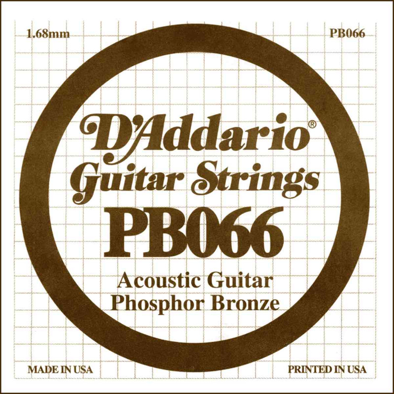 Corde au détail Guitare acoustique D'Addario Filée Phosphore Bronze 066 - PB066