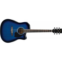 Ibanez PF15ECE-TBS Transparent Blue Sunburst - Guitare électro-acoustique