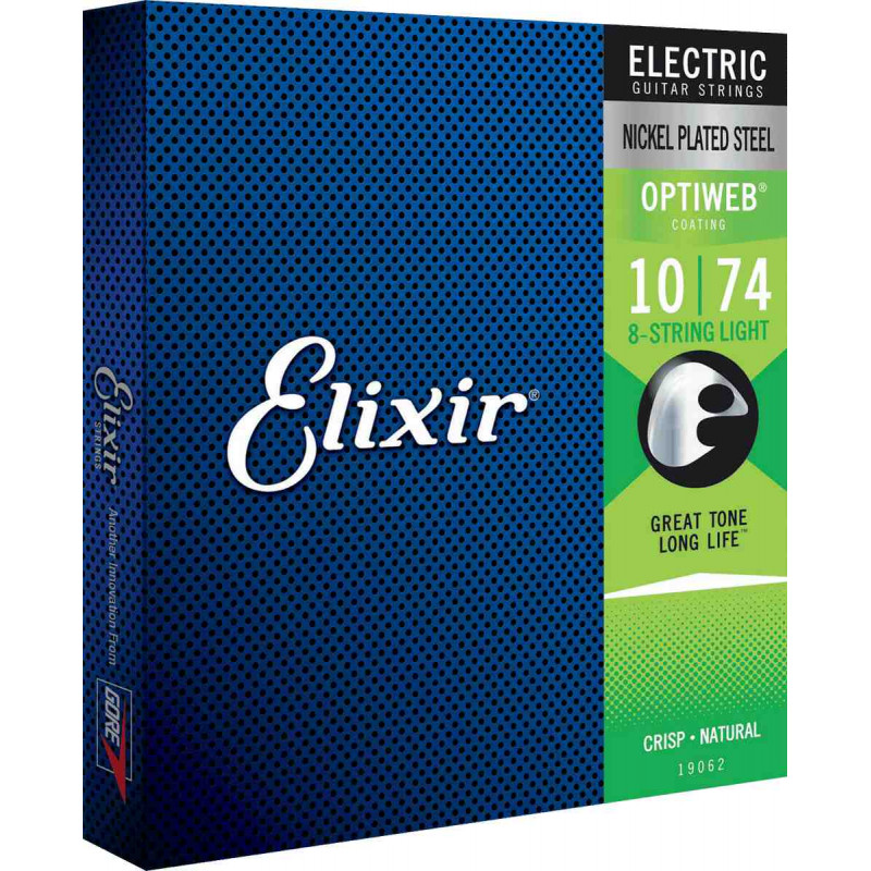 Elixir Optiweb 19062 - Jeu de cordes light guitare électrique 8 cordes - 10/74