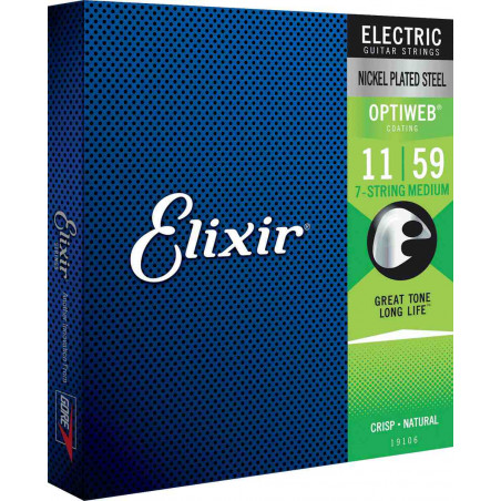 Elixir Optiweb 19106 - Jeu de cordes medium guitare électrique 7 cordes - 11/59