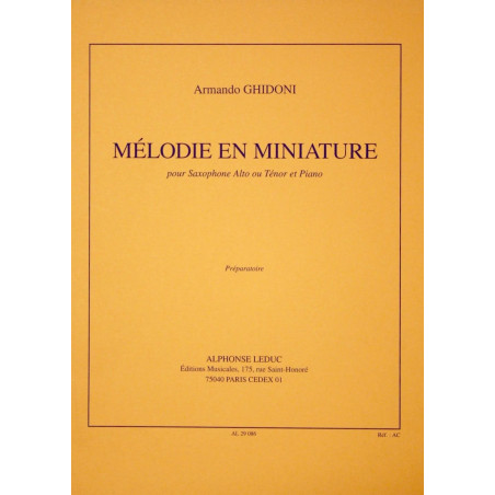 Mélodie en miniature - Armando Ghidoni - Saxophone alto ou ténor