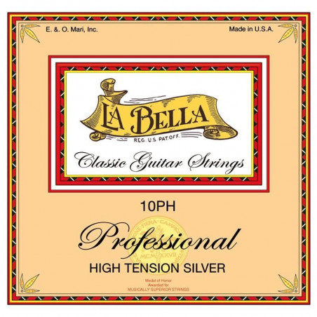 La Bella 10PH professional high tension silver  - Jeu de cordes guitare classique - Tirant fort