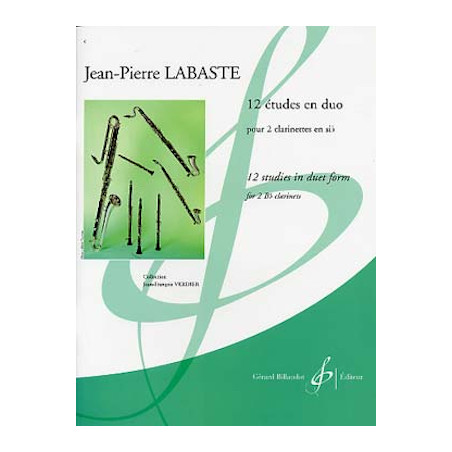 12 Etudes en Duo - Partitions 2 Clarinettes en sib - Jean Pierre Labaste