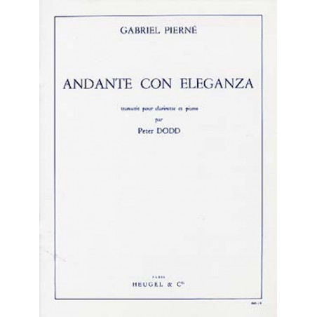 Andante Con Eleganza - Gabriel Pierné - Partitions clarinette et piano