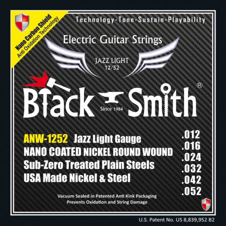 Black Smith électrique 12-52 coated - Jeu de cordes guitare électrique