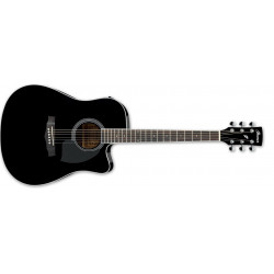 Ibanez PF15ECE-BK Noire brillante - Guitare électro-acoustique