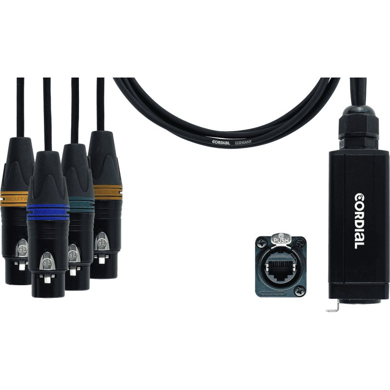 Cordial CDX0.7F5QUAD-DMX - Adaptateur DMX RJ45-4 XLR femelles 5 points 70 cm Cordial CDX0.7F5QUAD-DMX - Adaptateur DMX RJ45-4 XLR femelles 5 points 70 cm
