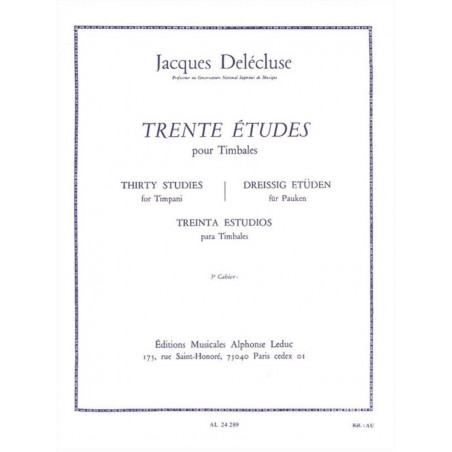 30 Études pour Timbales - Jacques Delécluse - Cahier 3
