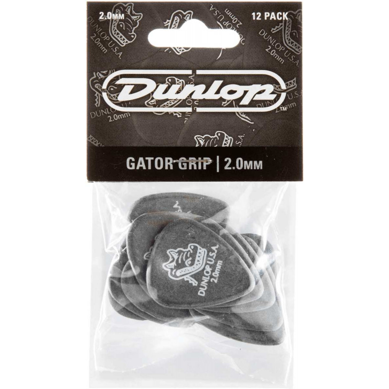 Dunlop 417P200 - Player's pack de 12 médiators Gator Grip - 2.00 mm
