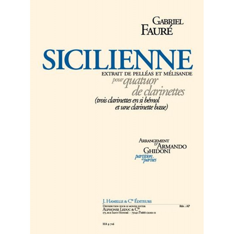 Sicilienne Opus.78 - Gabriel Fauré - Quatuor de clarinettes