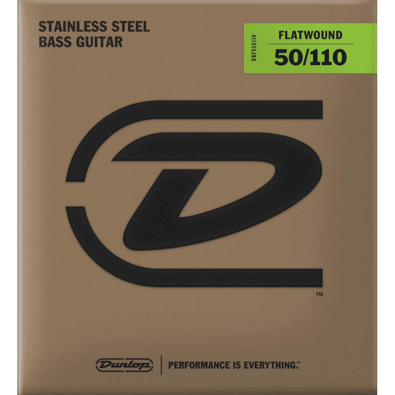 Dunlop DBFS50110 - Jeu de cordes basse - Filets plats long scale 50-110 Dunlop DBFS50110 - Jeu de cordes basse - Filets plats long scale 50-110