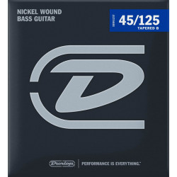 Dunlop DBN45125T - Jeu de cordes basse 5 cordes - Nickel Tapered 45-125