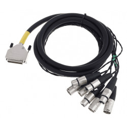 Cordial CFD1.5DFMY - Câble multipaire sub-D 25 broches-4 XLR mâles + 4 XLR femelles 1,5 m