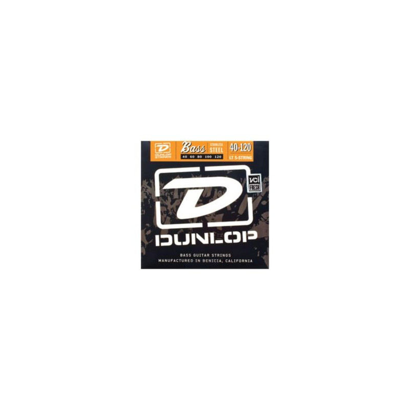 Dunlop DBS40120 - Jeu de cordes basse 5 cordes - Stainless Steel 40-120