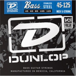 Dunlop DBS45125 - Jeu de cordes basse 5 cordes - Stainless Steel 45-125