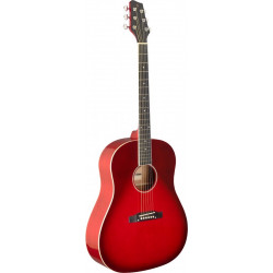 STAGG  SA35 DS-TR  - Guitare acoustique Dreadnought, modèle 4/4 Rouge