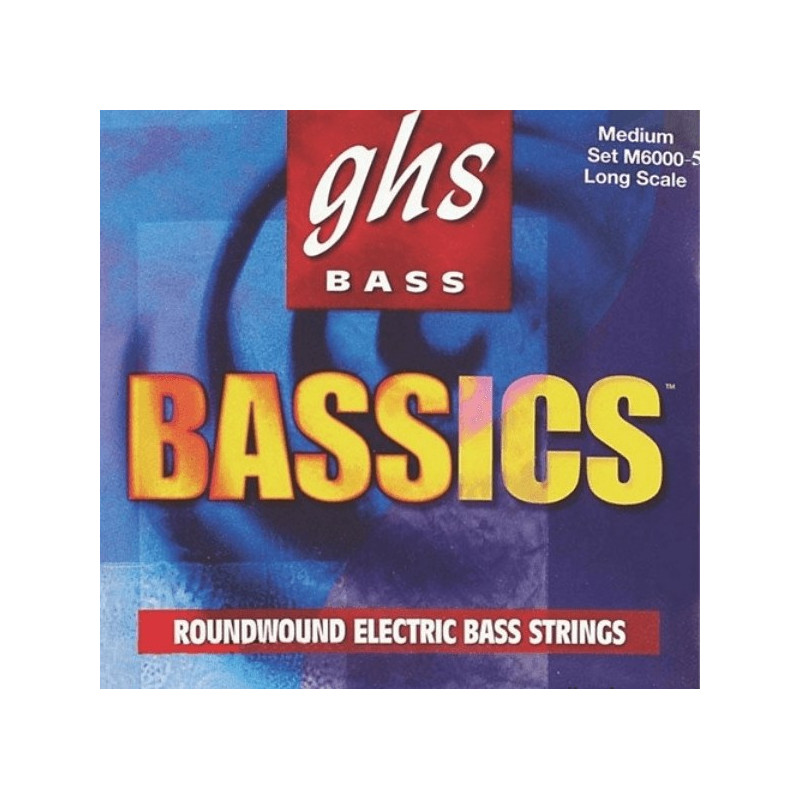 GHS 6000M-5 - Jeu de cordes Basse Bassics 5 cordes - Medium 44-130