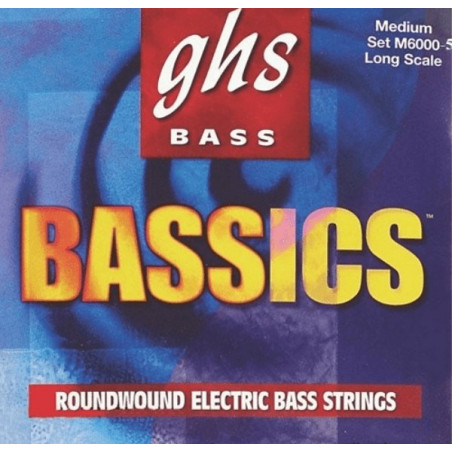 GHS 6000M-5 - Jeu de cordes Basse Bassics 5 cordes - Medium 44-130
