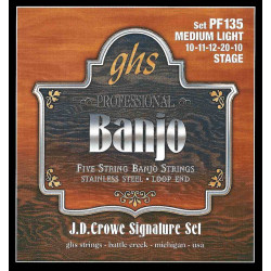 GHS PF135 - Jeu de cordes Banjo JD Crowe - Medium Light 10-10
