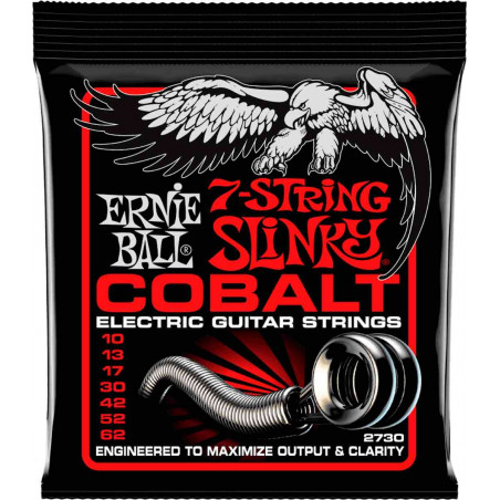 Ernie Ball 2730 Cobalt Skinny top heavy bottom - Jeu de 7 cordes guitare éléctrique