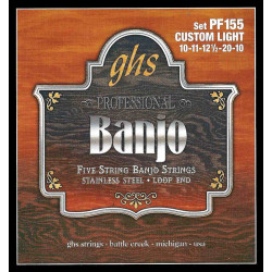 GHS PF155 - Jeu de cordes Banjo Stainless Steel - Custom Light 10-10